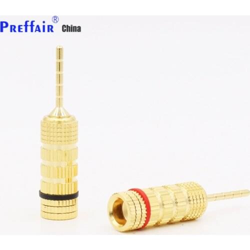 8PCS 2MM Speaker Wire Pin Plug Banana Connector Screw Lock for Cable Wire Hifi