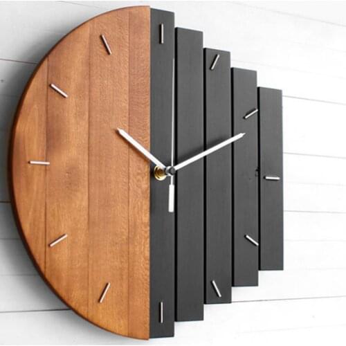 Creative Wooden Wall Clock Modern Design Vintage Rustic Shabby Clock Quiet Art Watch Home Decoration 3d large wall clocks