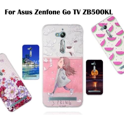 Relief Pattern Case For Asus Zenfone Go TV ZB500KL 5.0 inch Soft TPU Back Phone Cover 3D Stereo Print Cases Colorful Cute Shells