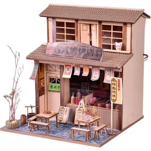 Kids Wooden Grocery Doll House Furnitures Diy 3D Miniaturas Assemble Dollhouse Toys for Children Birthday Gifts