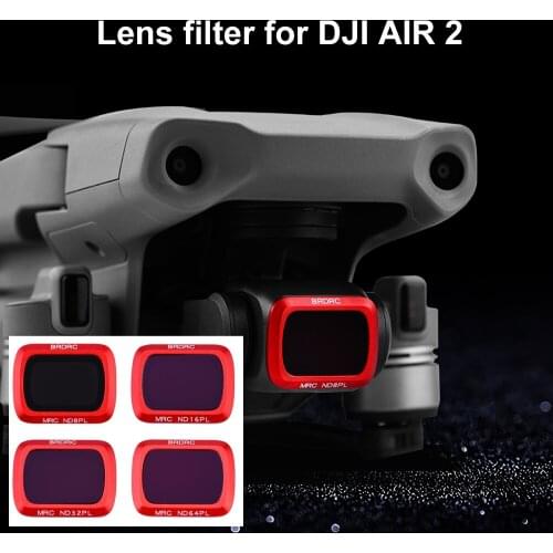 Lens Filter for DJI Mavic AIR 2 Drone ND8 PL/ND16 PL/ND32 PL/ND64 PL Quick-Release Camera Lens Filter Sets HD Accessory