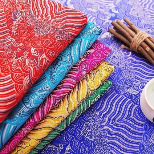 Purple satin fabrics brocade jacquard pattern garment fabric for DIY patchwork design material for sewing cheongsam and kimono