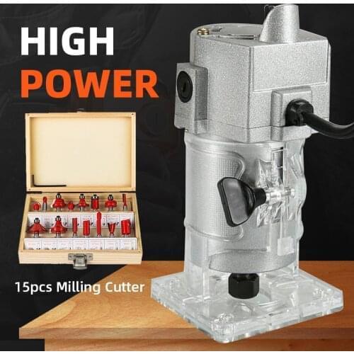 220v Wood Milling Machine Electric Trimmer Woodworking Tool Engraving Slotting Trimming Machine Hand Router 30000rpm