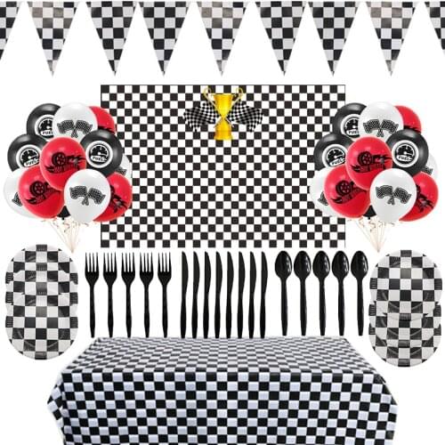 Racing Car Birthday Party Balloons Race Car Theme Banners Cake Toppers Party Supplies Decoration Baby Happy Birthday Party Pack