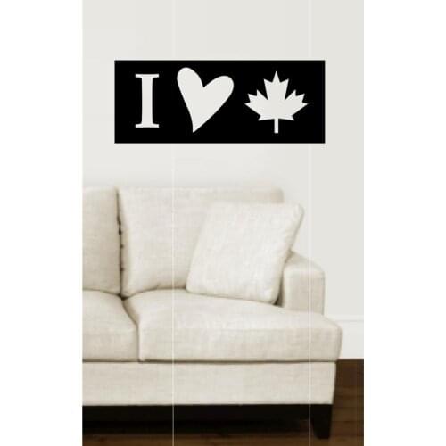 I Love Canada Themed High Quality Wall Decal Patriotic Pride I Heart Canada Maple Leaf Wall Stickers Home Decoration DecorSYY522