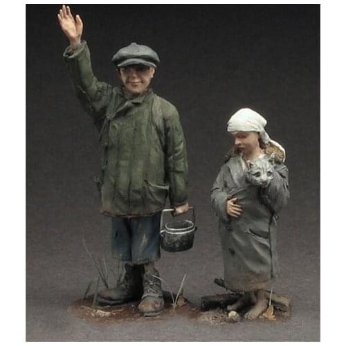 1/35 Resin Figures Model Kits WW2 Soviet children Unassembled unpainted