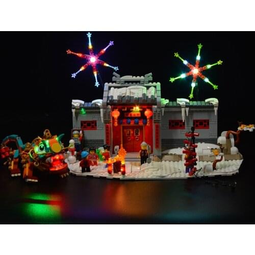 LED Light Kit For 80106 Story of Nian Building Blocks Toys ( not included bricks) Best New Year Gift