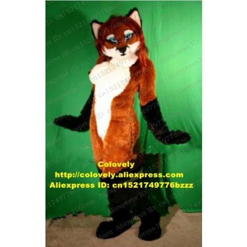 Long Fur Furry Miss Fox Dog Fursuit Mascot Costume Adult Cartoon Character Outfit Suit keep As Souvenir Play Games zz7594