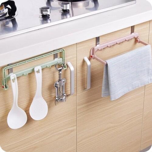 Kitchen Storage Rack Folding Hanger Cleaning Rag Holder Closet Rag Hook Towel Brush Clean Utensil Supply