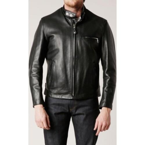 YR!Free shipping.Japan horsehide jacket,classic cafe racer leather jacket,fashion Man vintage genuine leather coat,motor sales