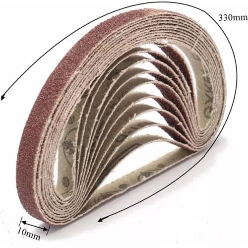 50PCS 330*10mm 40/60/80/100/120 Grit Abrasive Sanding Belts Sander Grinding Polishing Tools