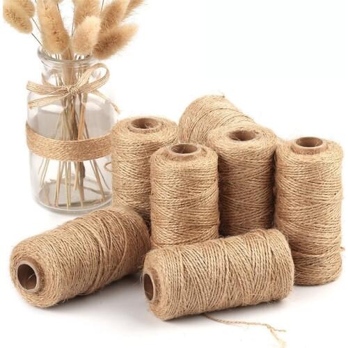 100M Handmade Hemp Linen Cords Rope To Tie Burlap Twine Rope String DIY Craft Decoration cuerda yute corde chanvre J21#5