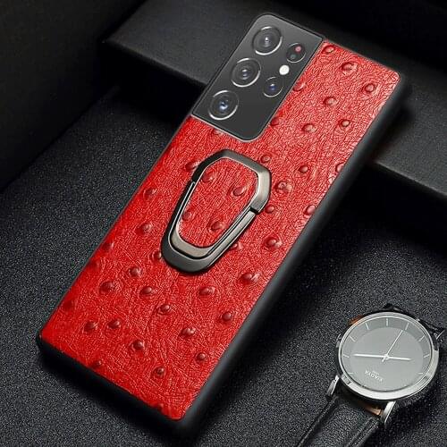 Genuine Leather Magnetic Bracket Case For Samsung Galaxy S21 Ultra S20 FE S8 S9 S10 S21 Plus Note 20 10 A51 A71 A31 A50 M31 M51