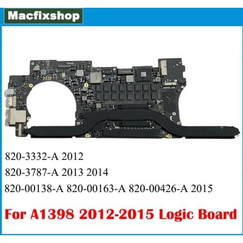 A1398 Logic Board 820-3332-A 820-3787-A 820-00138-A 820-00163-A 820-00426-A For MacBook Pro 15" 2012 A1398 Motherboard 2013 2015