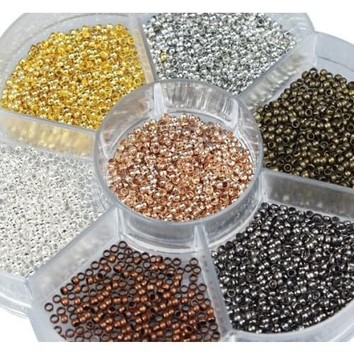 2mm box Positioning Beads Copper Ball Crimp End Beads Stopper Spacer Beads For DIY Jewelry Making Findings Supplies Wholesale