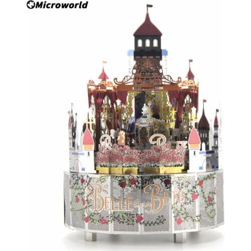 Beauty And The Beast Theme Music Box Birthday Gift Christmas 3D Metal Puzzle Music Box Personalized Gift For Girls Microworld