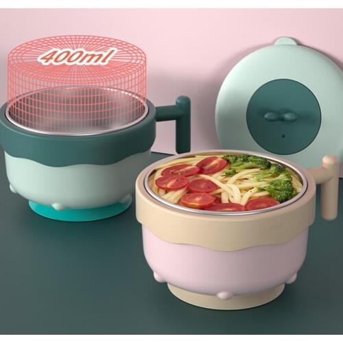 Eco-Friendly Stainless Steel Bowl with Suction Cup Heat Preservation Anti-fall Baby Food Feeding Tableware for Toddlers