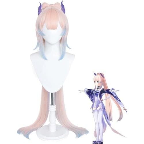 Sangonomiya Kokomi Cosplay Wig Game Genshin Impact Cosplay Kokomi 120cm Long Gradient Fake Hair Halloween Party Role Play Wig