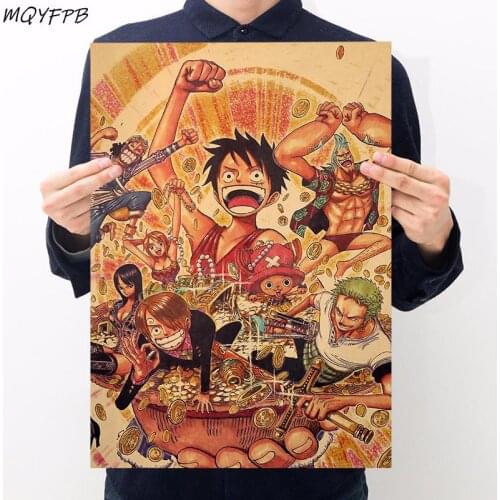 Anime A collection of characters Kraft Paper Poster Home Room Decoration Painting Core 50.5x35cm