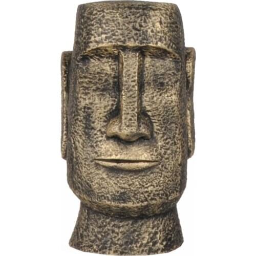 Qdec Handwork Casting Elegant Design Bedroom Room Living Room and Offices For Modern Designed Moai Trinket Gold Sculpture