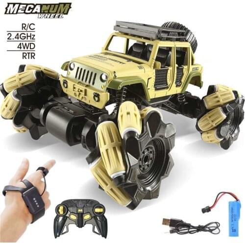 Roclub 2.4G 1:16 Drift Dual Remote Control Car 360 Degree Alloy Stunt RC Cars Toys Model For Kids Boys Birthday Christmas Gift