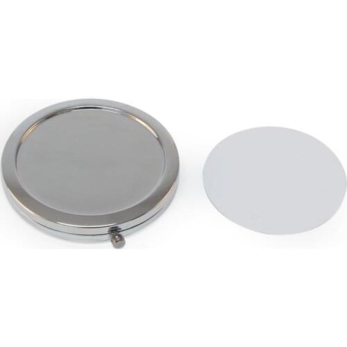Silver Round Sublimation Compact Mirror with Sublimation Plate 10 pieces/lot