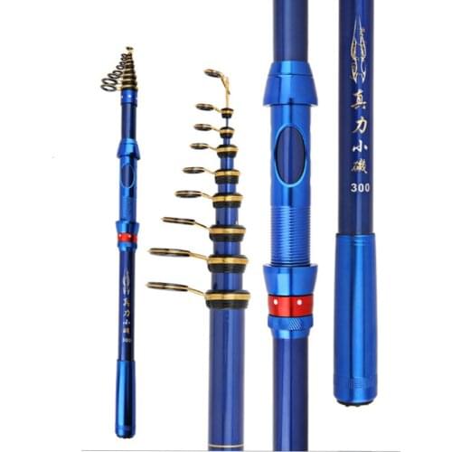 HFBIRDS New Telescopic Fishing Rod Carbon Fiber Portable 1.8/2.1/2.4/2.7/3.0m Carp Rock Fishing Spinning Rod Fishing Tackle 2021