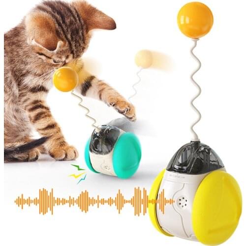 Funny Cat Toy Tumbler Swing Kitten Interactive Balance Cat Sound Ball Toys Scratcher Goods for Pet Products Accessories