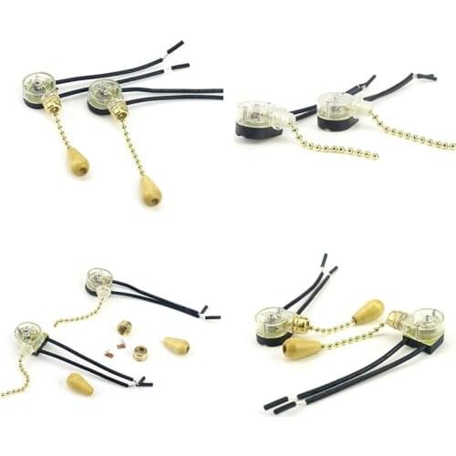 Replacement Pull Cord Chain Switch Control Pull Cord Switch For Light Ceiling Fan Wall Light Bedside Lamp 1Set