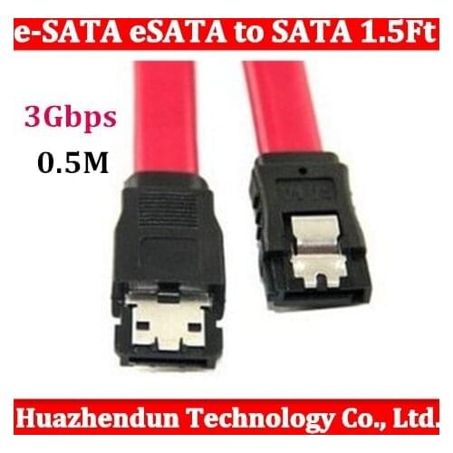 50cm e-SATA eSATA to SATA F/F Shielded External Data Cable 1.5Ft 3Gbps Free Shipping 10pcs