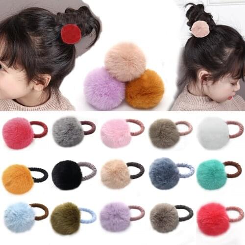 10 pcs/Lot Fur Ball Elastic Ties Girls' Ponytail Holder Kids Rope Hair Rubber Band Set Hair Accessories For Lovely Girl Women