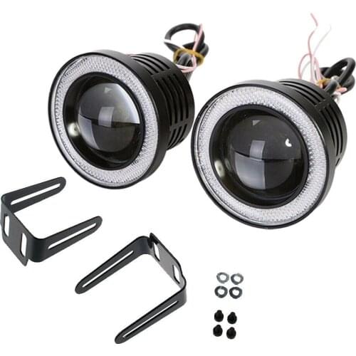 2PCS 3.5Inch Fog Lamps With COB Angle Eyes Waterproof 30W 6000K Round Led Fog Light Fog Passing Lights Cars Front Fog Lamp 12v