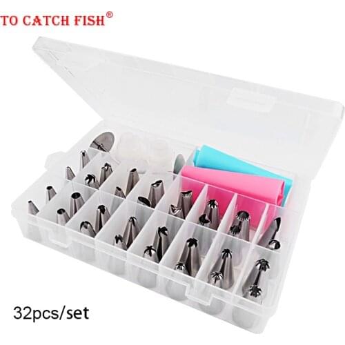 32pcs/set Dessert Decorators Silicone Icing Piping Cream Pastry Bag,Stainless Steel Nozzle Set DIY Cake Decorating Tips