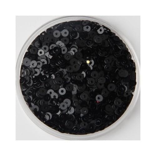 50g(12000pcs) 3mm Flat Round Loose Sequins Sewing Wedding Craft Children DIY Accessories Black Confetti
