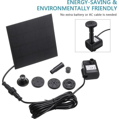 7V/1.4W Bird Bath Fountain Solar Fountain Solar Powered Floating Water Pump for Bird Bath Pond Garden Supplies