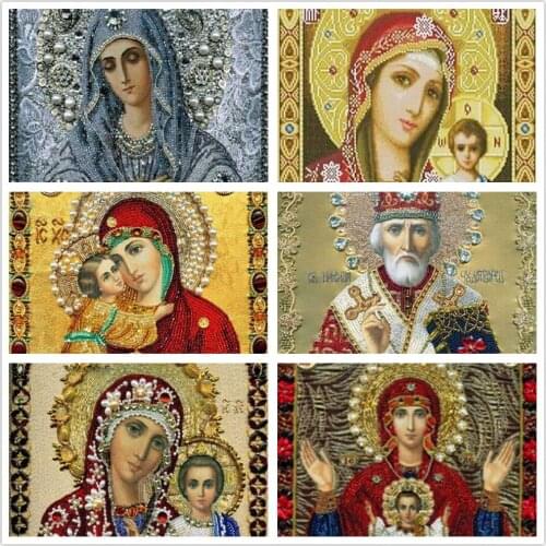 Diy Guardian Angel Orthodox Icons 5D Diamond Embroidery Religions Diamond Painting Mosaic Religious Crystal Craft New Sale
