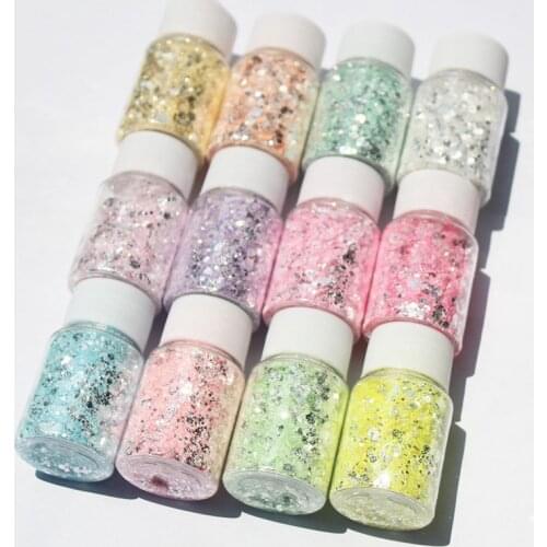 Nail Art Mermaid Glitter Sequin 3D Mirror Hexagon Paillette Sequins Flakes Sparkling Pigment Powder Manicure Decoration Tips