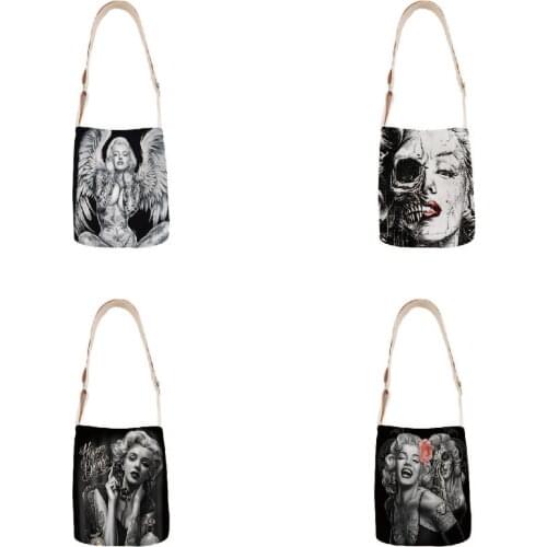 Black oil painting leisure tote bag linen bag environmental protection shopping bag outdoor beach bag leisure tote bag