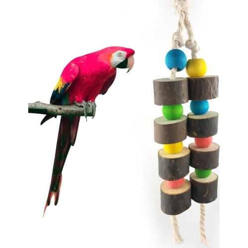 Parrot Block Toy Wooden Bite Proof Bird Chew Block Parrot Cage Toy for Parrot Bird Hanging Cage Chewing Toy Pet product