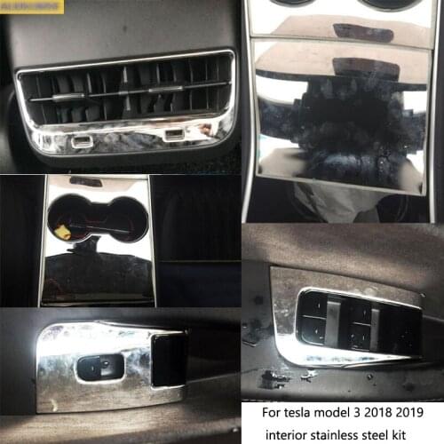 For tesla model 3 Y 2019 2020 2021 interrupteur leve vitre air conditioning vents Multimedia Water Cup Holder Panel Decoration