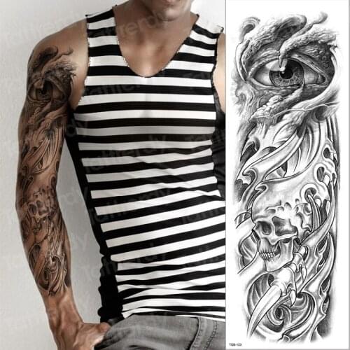 Sex robot machine arm sleeve tattoos mechanical tribal fake tatoo for boys temporary large tattoo lion sexy body sticker mens