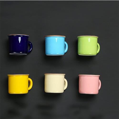 Nordic Hand-painted Simple Large-capacity Water Cup Ceramic Childrens Home Breakfast Cup Irregular Office Coffee Cup