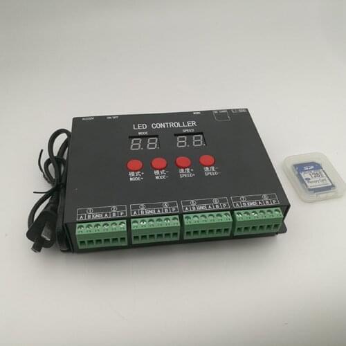 LED Pixel light Controller 128 SD Card Pixels Controller,AC220V Inputfor WS2801 WS2811 WS2812B LED load 4096 pixel led controler