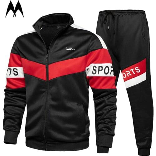 Patchwork Tracksuit Men Set 2020 Brand New Sweat Suits Spring Autumn Mens Jacket Sweatpants 2 Piece Joggers Set Male Clothes