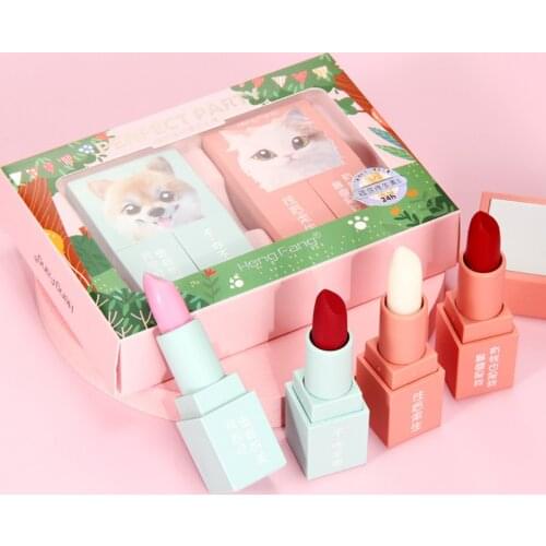 Cute Pet Lip Makeup Gift Box Female Student Cheap Velvet Matte Matte Lipstick Set
