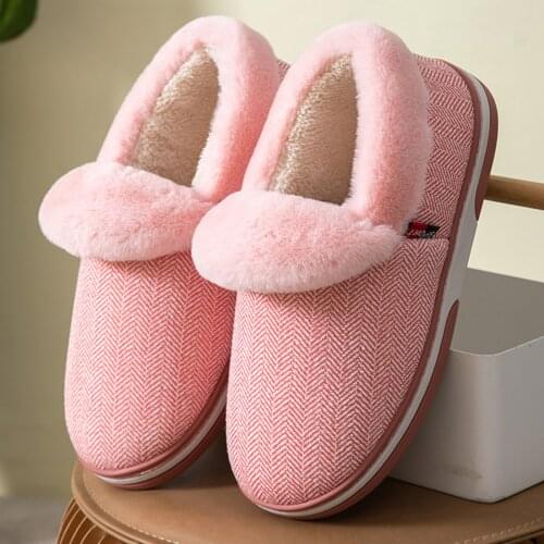 Womens Fur Slippers For Womens Men Winter Soft Warm Plush Shoes Fashion House Bedroom Flip Flop Flat Floor Shoes Slippers #40