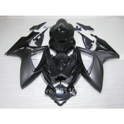 Injection mold fairing kit for Suzuki GSXR600 06 07 glossy black farings set GSXR 750 2006 2007 TY02