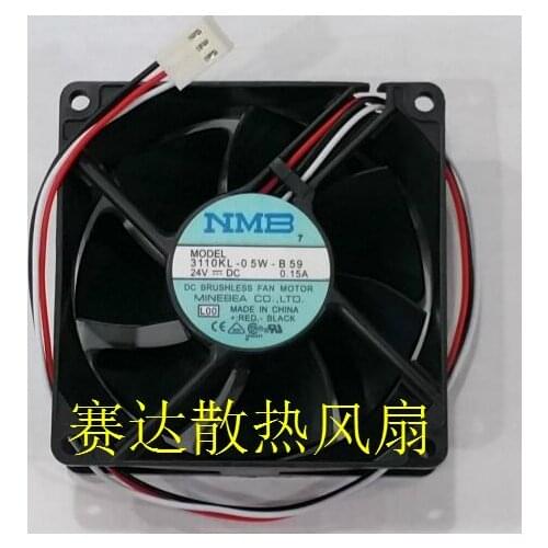 NMB-MAT 3110KL-05W-B59 L00 DC 24V 0.15A 80x80x25mm Server Cooling Fan