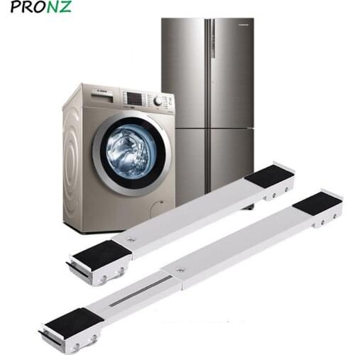 2Pcs Drum Washing Machine Refrigerator Mobile Base Stand Bracket Multi-functional Adjustable Trolley Fixed Mount Racks Holder