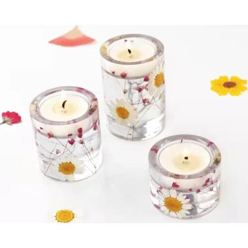 Diy Crystal Epoxy Resin Molds Candle Holder Large Medium And Small Aromatherapy Tray Mirror Silicone Mold For Home Decoration